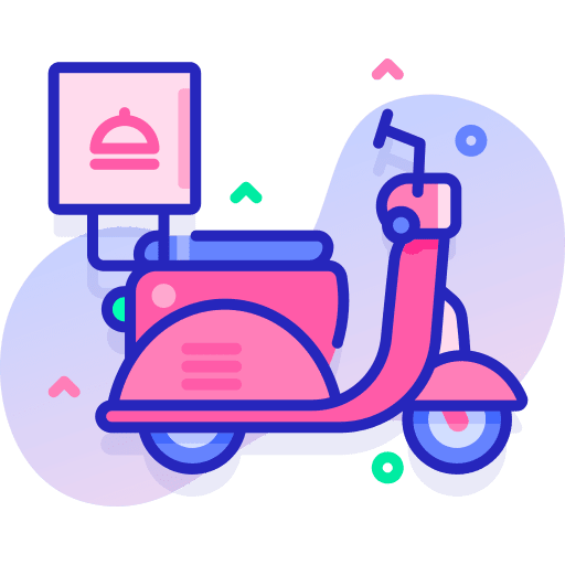 Food delivery delivery motorbike service icon