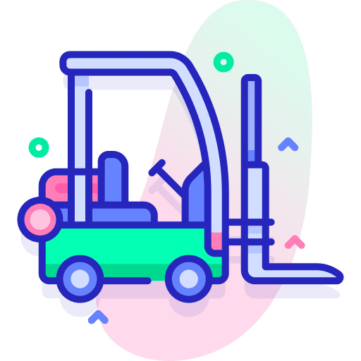 Forklift delivery parcel move icon