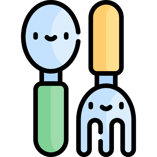 Spoon and fork feeding eat children icon Spoon and fork feeding eat children icon