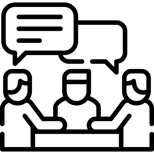 Conversation meeting conference room bubble speech icon