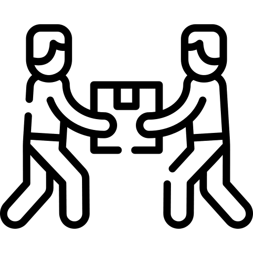 Coworking box carry team icon Coworking box carry team icon