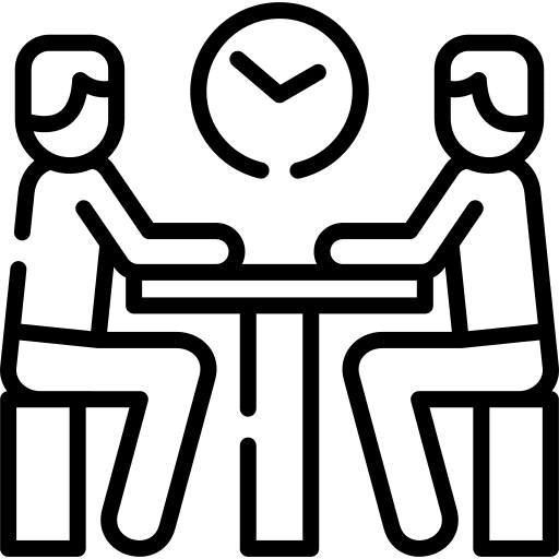Meeting one on one schedule people icon