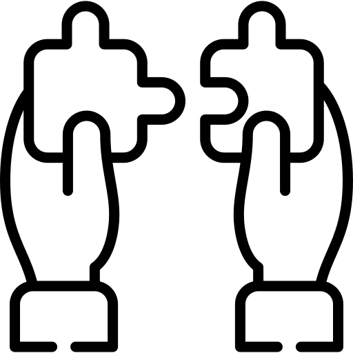 Puzzle pieces consolidation puzzle pieces company icon