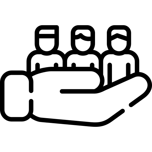 Team people members hand icon