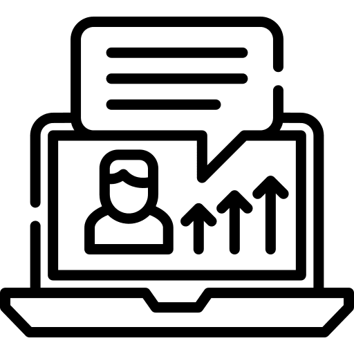 Message growth arrow up communications icon Message growth arrow up communications icon