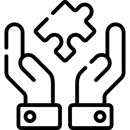 Puzzle solution jigsaw hand icon Puzzle solution jigsaw hand icon