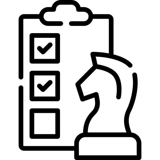 Strategy list to do list chess icon Strategy list to do list chess icon