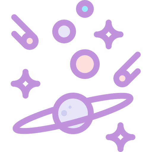 Galaxy planet satellite moon icon
