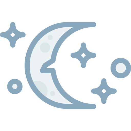 Half moon astronomy stars moon phase icon
