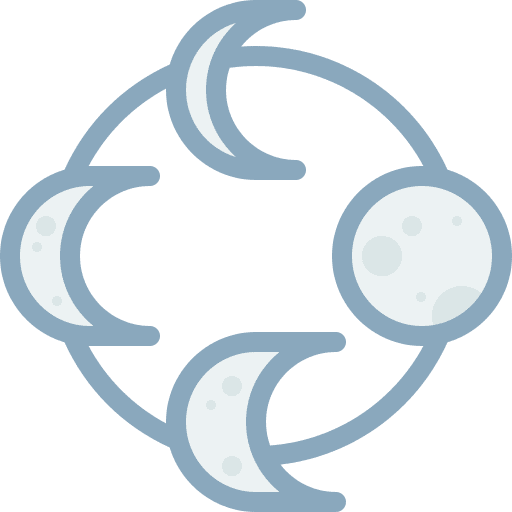 Moon phases moon phases third quarter stars icon
