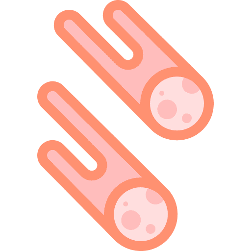 Meteor shower asteroid galaxy space icon