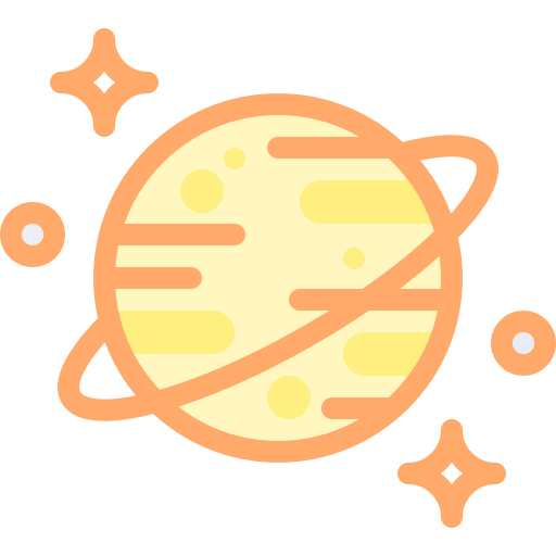 Planet astronomy saturn nature icon