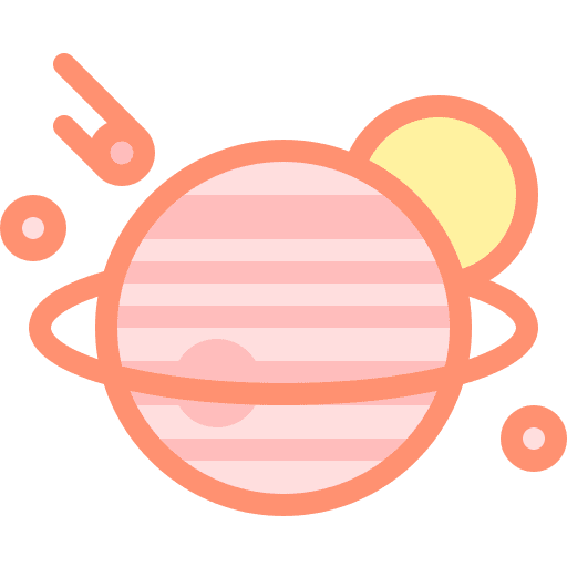 Planet nature saturn space icon