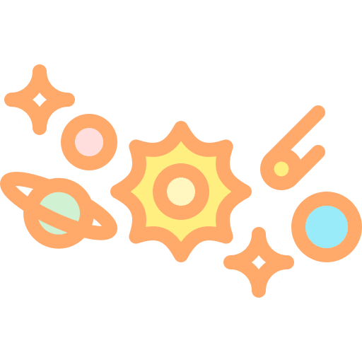 Solar system astronomy science sun icon