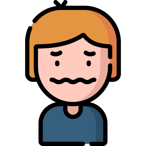 Scared emoji people avatar icon