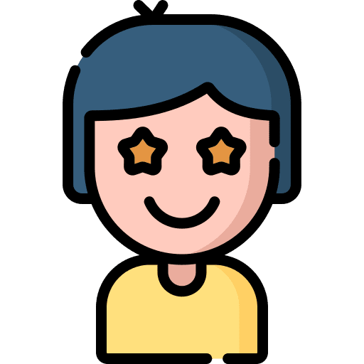 Proud self esteem stars expression icon