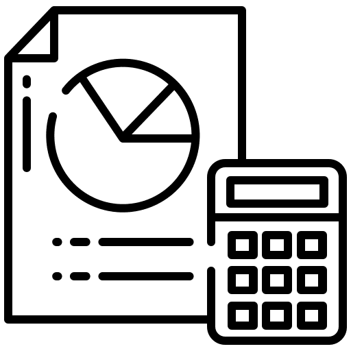 Calculator pie chart calculation business and finance icon Calculator pie chart calculation business and finance icon