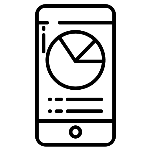 Mobile device stats phone icon Mobile device stats phone icon