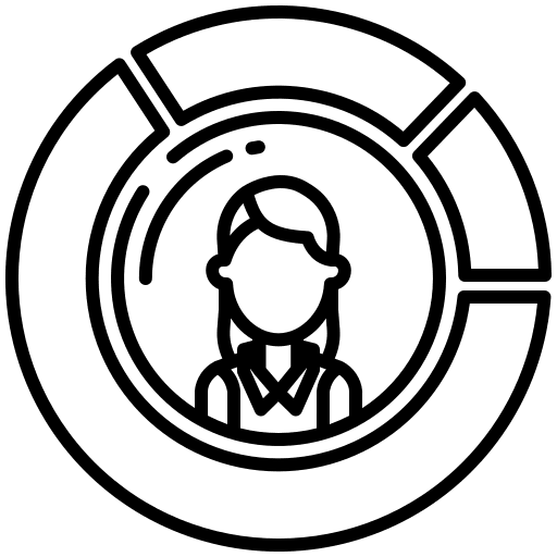 Skills employee woman chart icon Skills employee woman chart icon