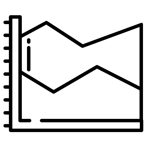 Spline chart graphic business and finance area icon Spline chart graphic business and finance area icon