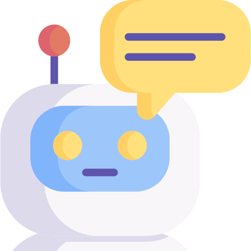 Bot communications message speech bubble icon