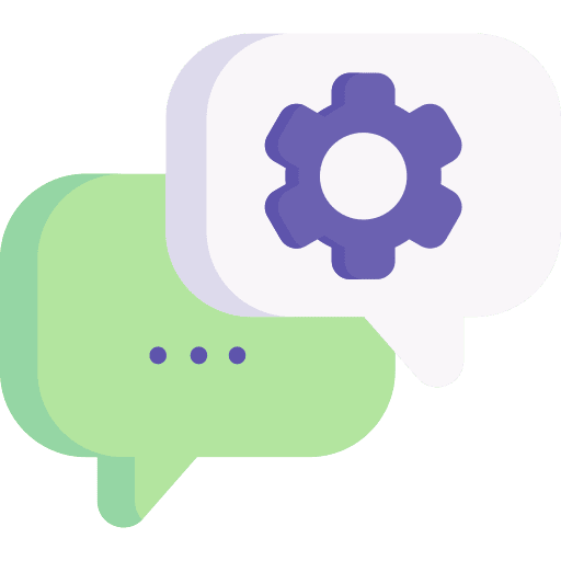 Tech support info help gear icon