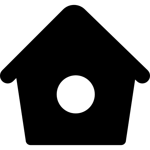 Bird home with small hole buildings house small house icon