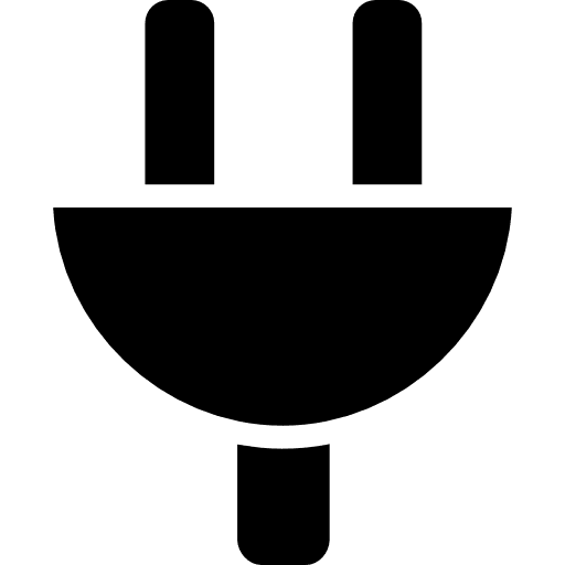 Black plug head plugged connect electric icon