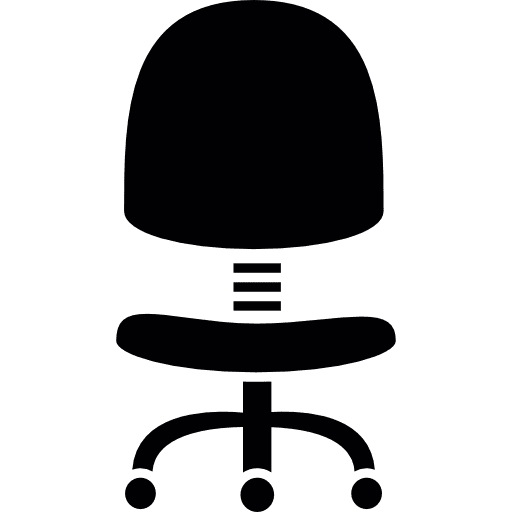 Office chair with wheels seat office material business icon