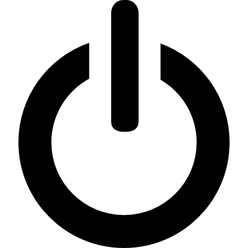 Computer energy power on shutdown power button icon