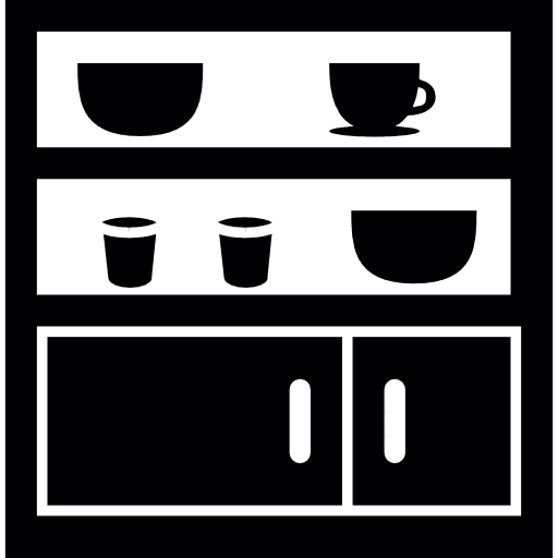 Cupboard shelves cupboard commerce icon