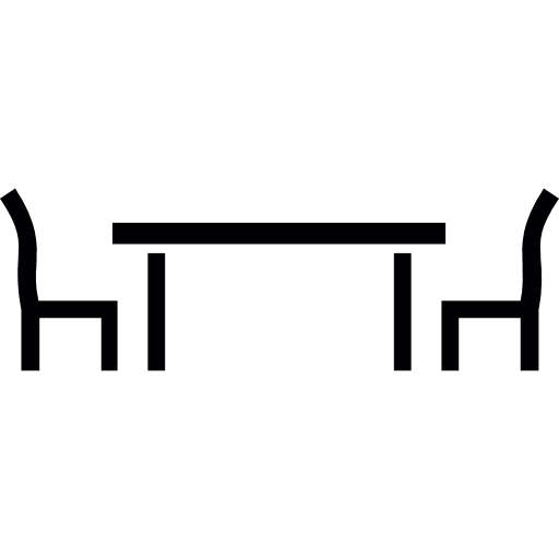 Table with 2 chairs  dining table comfortable seats icon