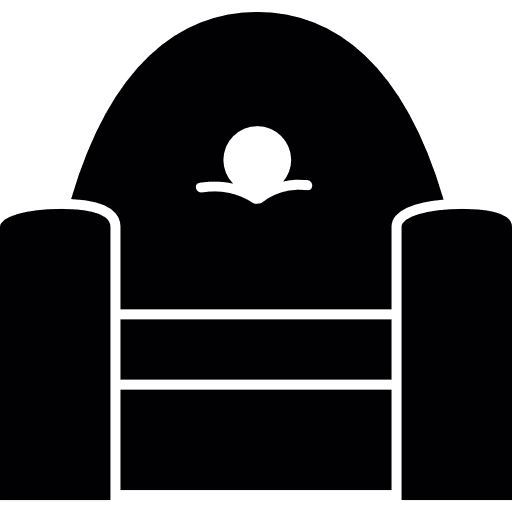 Armchair frontal sofa home couch icon