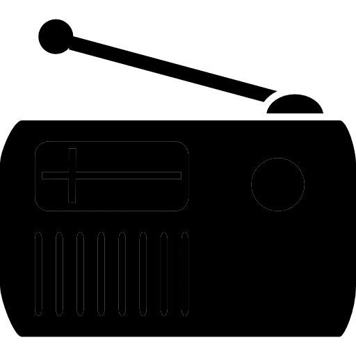 Retro radio transistor old sound audio icon