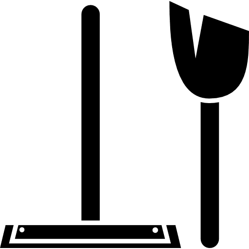 Broom and dustpan cleaner indoor cleaning icon