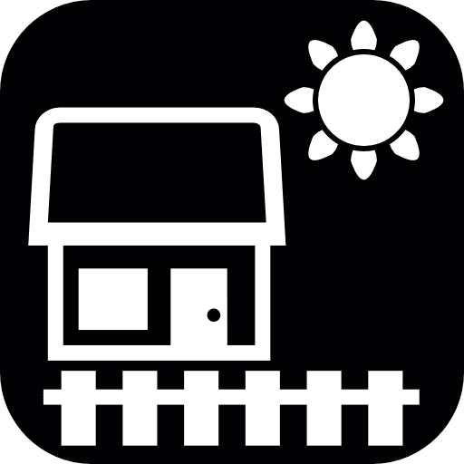 Sun house garden sunny home building icon