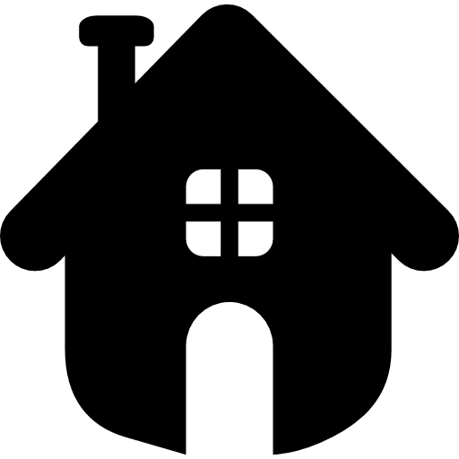 Home with chimney building home real estate icon