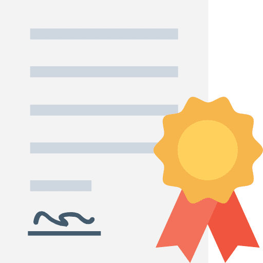 Certificate education diploma contract icon