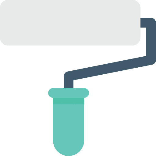 Paint roller painter construction and tools improvement icon