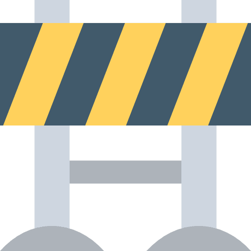 Barrier construction barrier caution icon