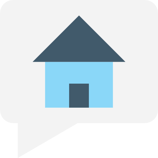 Chat communications house home icon