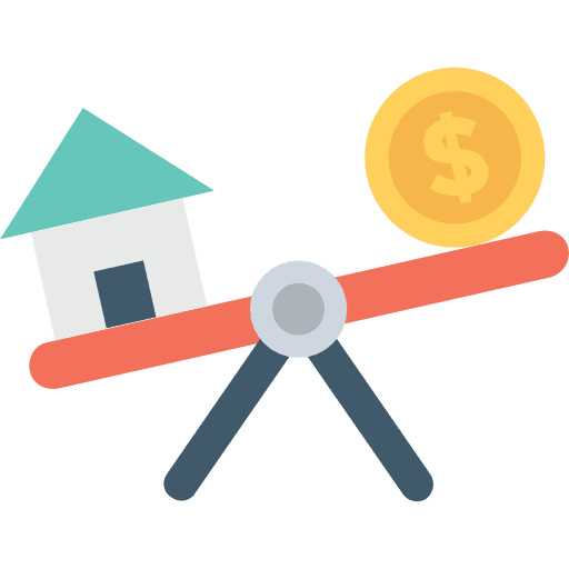 Balance real estate laws scales icon