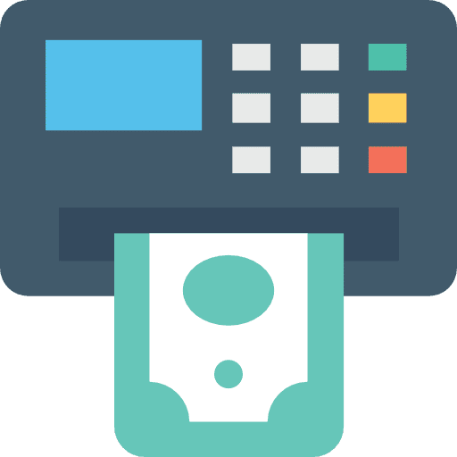 Atm cash point money business icon