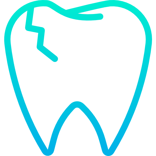 Broken tooth dentist medical odontology icon