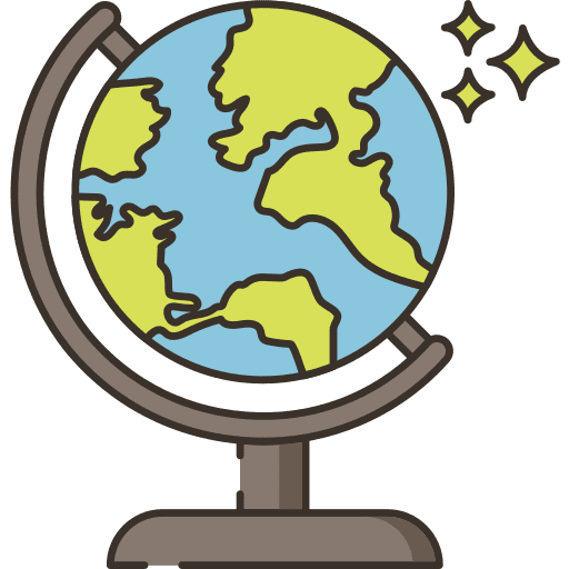 Earth globe maps and location planet earth grid icon