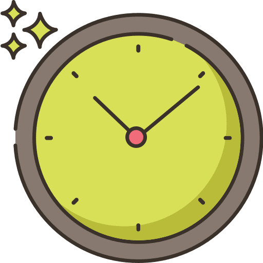 Wall clock time and date wall clock watch icon