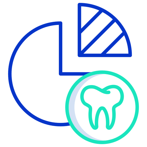 Pie chart analytics dentist statistics icon