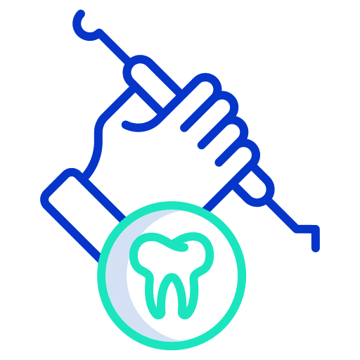 Dental probe teeth dentist equipment icon
