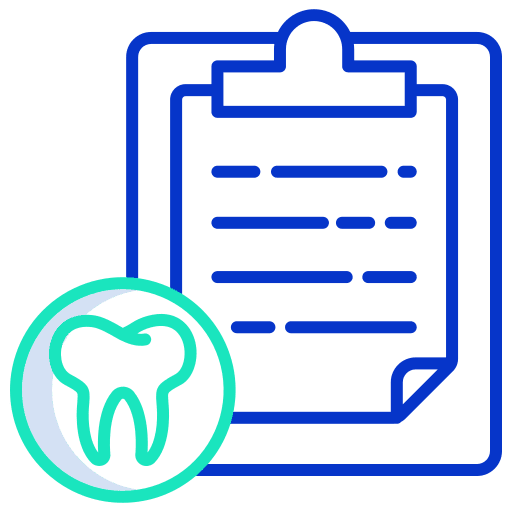 Dental record tooth medical report dental care icon
