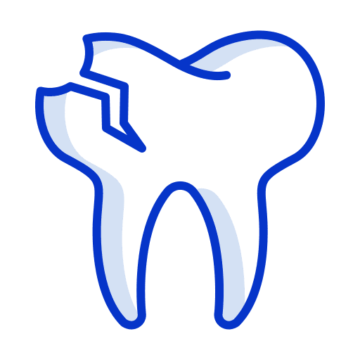 Broken tooth medical dental dentist icon